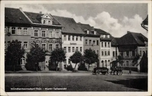 Ak Münchenbernsdorf in Thüringen, Markt, Teilansicht