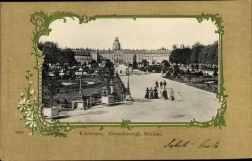 Passepartout Ak Karlsruhe in Baden Württemberg, Großherzogliches Schloss