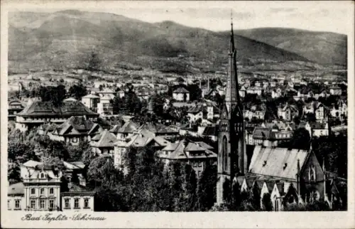 Ak Teplice Teplitz Schönau Reg. Aussig, Totalansicht der Stadt, Kirchturm