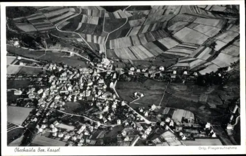 Ak Oberaula in Hessen, Fliegeraufnahme vom Ort