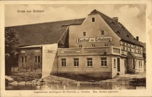 Ak Gröbern Niederau in Sachsen, Gasthof zur Erholung