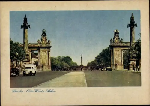 Ak Berlin Mitte, Partie an der Ost West Achse, Siegessäule