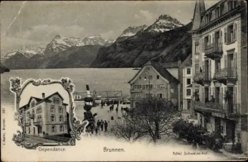 Ak Brunnen Kt. Schwyz Schweiz, Hotel Schweizerhof, Dependance