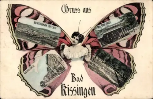Schmetterling Ak Bad Kissingen Unterfranken Bayern, Rakoczyhalle, Lawn-Tennisplatz, Kurhausstraße