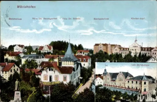 Ak Bad Wörishofen im Unterallgäu, Kneippstraße, Kinder Asyl, Café, Sanatorium, Villen