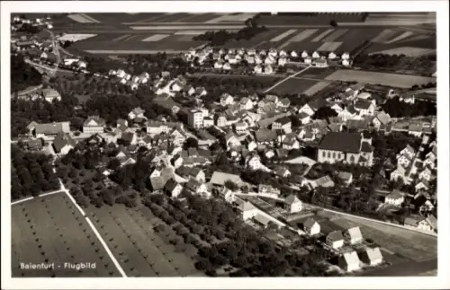 Ak Baienfurt in Oberschwaben Württemberg, Luftaufnahme von  Wohngebäude, Felder