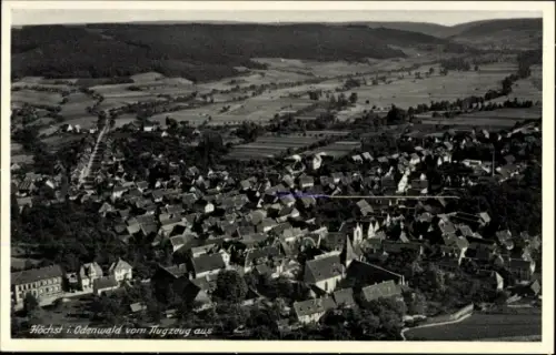 Ak Höchst im Odenwald, Luftaufnahme von Höchst, Odenwald, Häuser, Landschaft