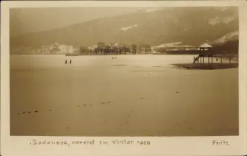 Foto Ak Bodensee, vereist im Winter 1929