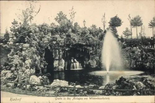 Ak Berlin Neukölln Rixdorf, Grotten in den Anlagen am Wildenbruchplatz