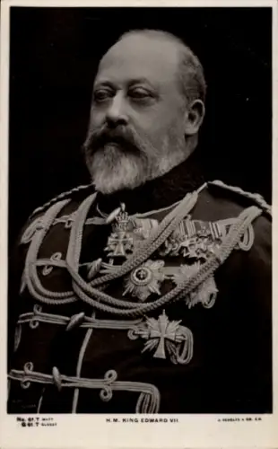 Ak König Eduard VII., Portrait in Uniform