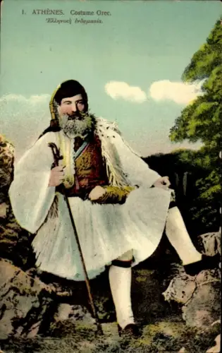 Ak Athen Griechenland, Costume Grec, Grieche in Tracht