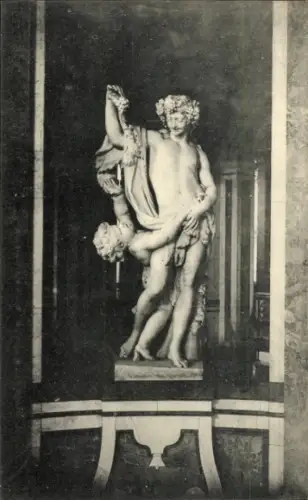 Ak Kassel in Hessen, Skulptur von Bacchus, kleiner Faun, Marmor, Kassel