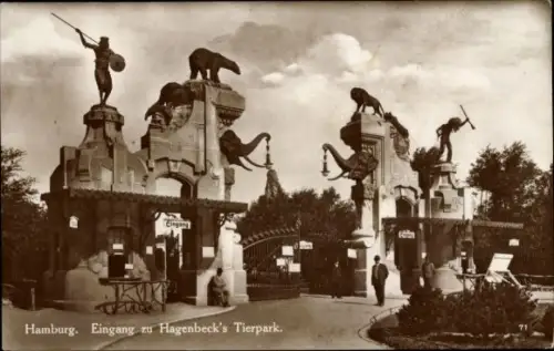 Ak Hamburg Eimsbüttel Stellingen, Carl Hagenbecks Tierpark, Eingang