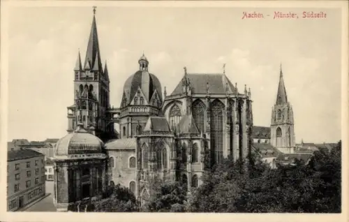 Ak Aachen, Münster, Südseite