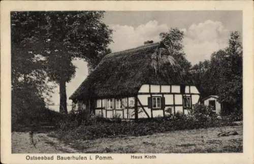 Ak Chłopy Bauerhufen Pommern, Haus Kloth