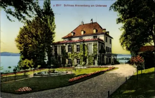 Ak Salenstein Kanton Thurgau, Schloss Arenenberg am Untersee