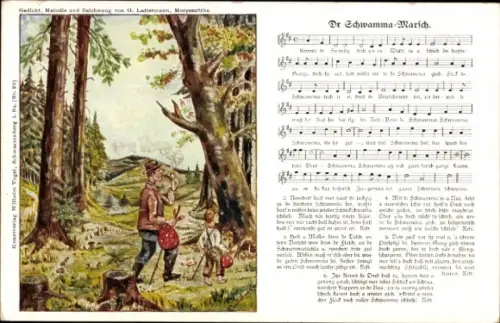 Lied Künstler Ak Lattermann, G., Dr Schwamma Marsch, Pilzsucher, Wilhelm Vogel Nr. 114
