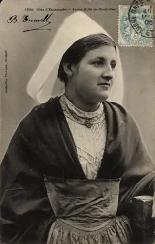 CPA Saint Cast Côtes d'Armor, Jeune Fille