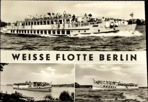 Ak Weiße Flotte Berlin, Fahrgastschiff Zukunft, Heinrich Zille, Luxusfahrgastschiff