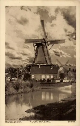 Ak Niederlande, Windmühle, Houtzaagmolen