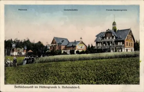 Ak Hüttengrund Hohenstein Ernstthal in Sachsen, Bethlehemstift, Waldhaus, Frauen-Genesungsheim