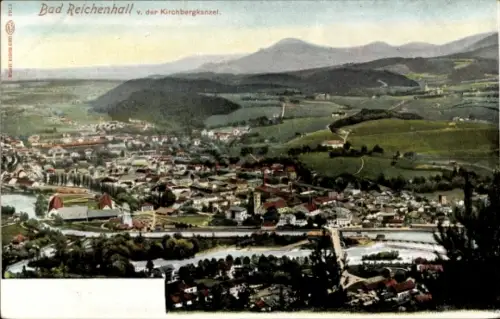 Ak Bad Reichenhall in Oberbayern, Gesamtansicht, Blick von der Kirchbergkanzel