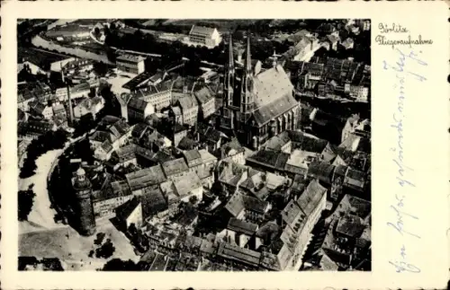 Ak Görlitz in der Lausitz, Luftaufnahme von  Stadtansicht, Fliegeraufnahme