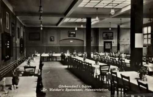 Ak Görbersdorf Oederan Sachsen, Speisesaal, Männerstation,  Dr. Weicker, Tische, Stühle