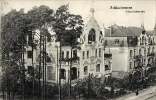 Ak Berlin Zehlendorf, Schlachtensee, Viktoriastraße, Villen