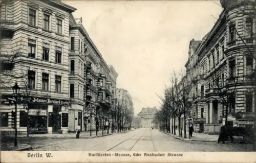 Ak Berlin Schöneberg, Kurfürstenstraße Ecke Ansbacher Straße, Geschäft Johannes Bernhard