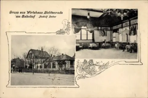 Ak Berlin Tempelhof Lichtenrade, Wirtshaus Lichtenrade am Bahnhof, Inh. Rudolf Deter