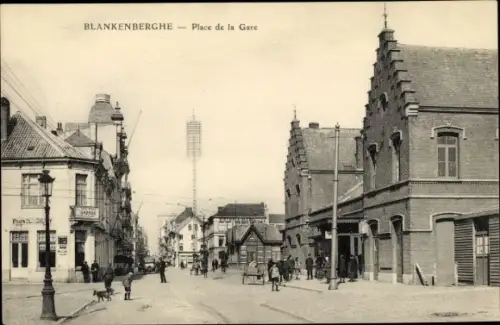 Ak Blankenberghe Blankenberge Westflandern, Place de la Gare