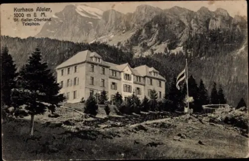 Ak Bad Ragaz Kanton St. Gallen, Kurhaus Alvier, 1000 m ü. M.,  Telefon
