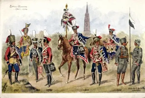 Künstler Ak Henckel, Carl, Zieten-Husaren 1741-1914, Uniformen
