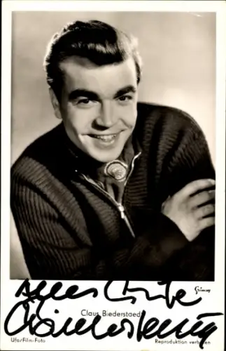 Ak Schauspieler Claus Biederstaedt, Portrait, Autogramm
