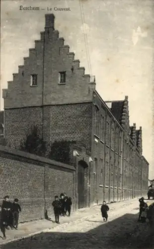 Ak Berchem Flandern Antwerpen, Perchem Le Couvent,  Gebäude, Menschen auf der Straße
