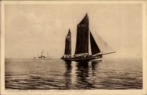 Ak Hamburg Mitte Finkenwerder Finkenwärder, Seefischer, Lotsdampfer