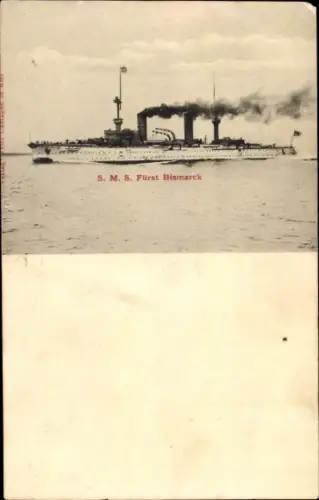 Ak SMS Fürst Bismarck, Kriegsschiff, Kaiserliche Marine