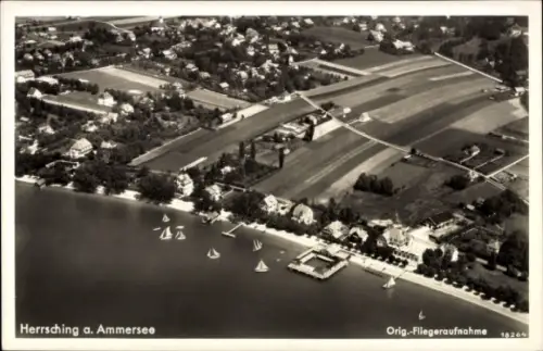 Ak Herrsching am Ammersee, Luftaufnahme