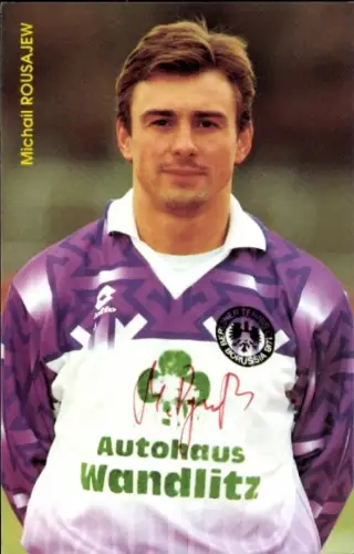 Autogrammkarte Fußballer Michail Rousajew, Tennis Borussia Berlin, Autogramm