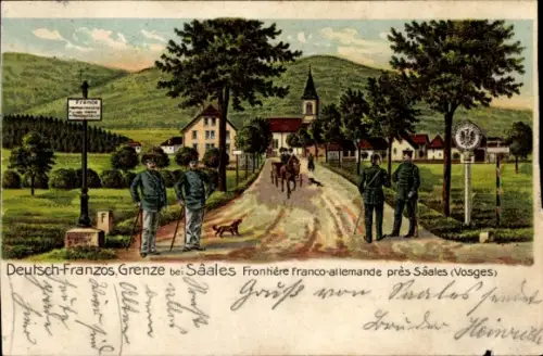 Litho Saales Saal Elsass Bas Rhin, Deutsch franz. Grenze