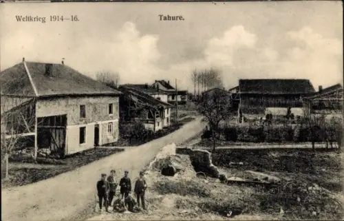 Ak Tahure Marne, Kriegsschauplatz 1914-16, Straßenpartie