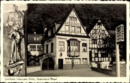Ak Brodenbach an der Mosel, Gasthaus Schwarzer Ritter, Inh. J. Gasser