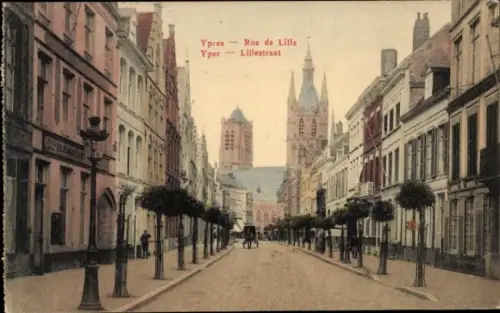 Ak Ypres Ypern Westflandern, Rue de Lille, Lillestraat