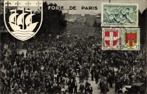 Wappen Ak Paris, Foire de Paris, Menschenversammlung