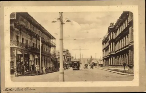 Ak Pretoria Südafrika, Market Street, Tram