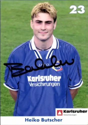 Autogrammkarte Fußballer Heiko Butscher, Karlsruher SC, Autogramm