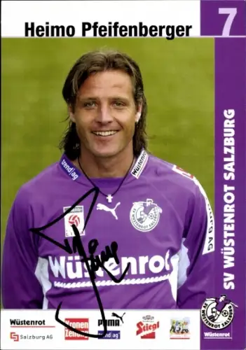 Autogrammkarte Fußballer Heimo Pfeiffenberger, SV Wüstenrot Salzburg, Autogramm