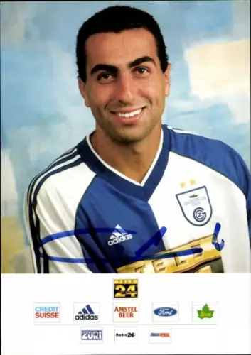 Autogrammkarte Fußballer Avraham Tikva, Grasshopper Club Zürich, Autogramm