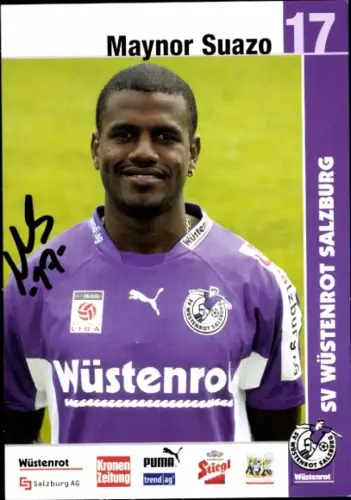 Autogrammkarte Fußballer Maynor Suazo, SV Wüstenrot Salzburg, Autogramm